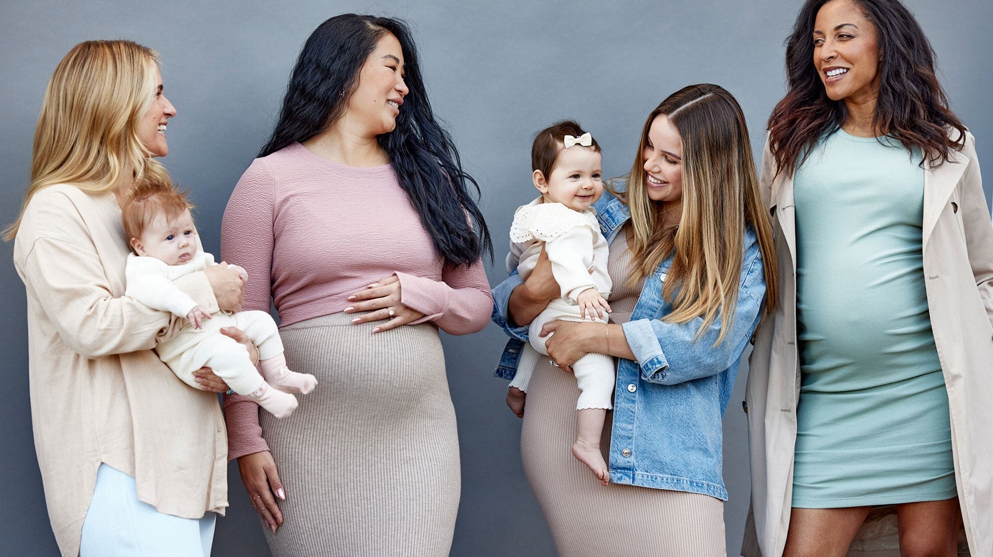 Four women including mums and mums-to-be, perfect inspiration for gift ideas for special women.