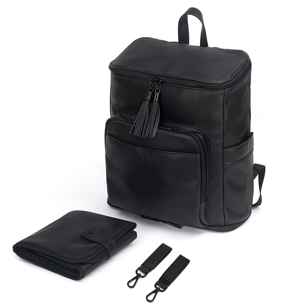 The Best Baby Nappy Bag in Black with Black Hardware by Tottie TOTTIE