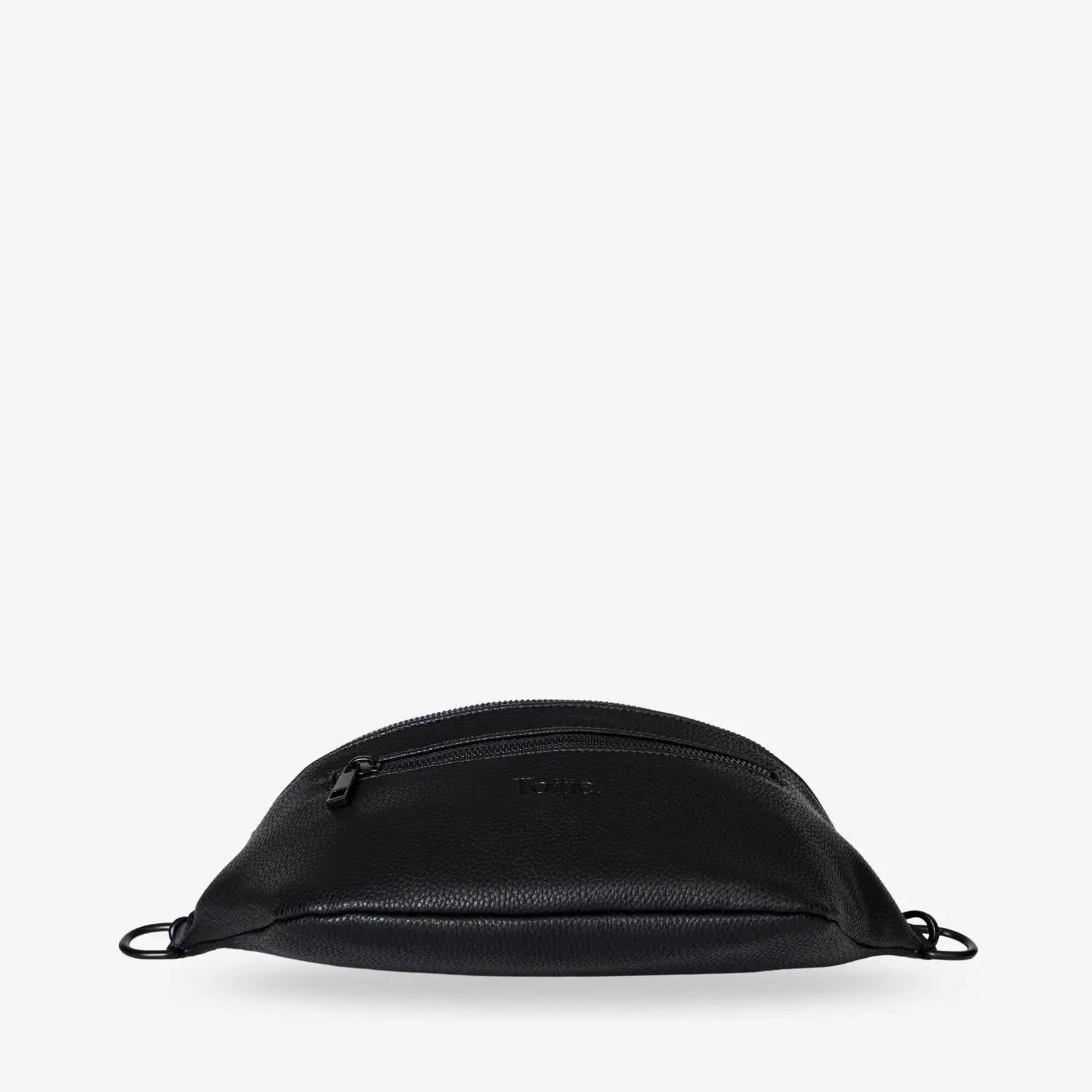 Bottom view of a black bum bag with sleek black hardware – durable and stylish for everyday use