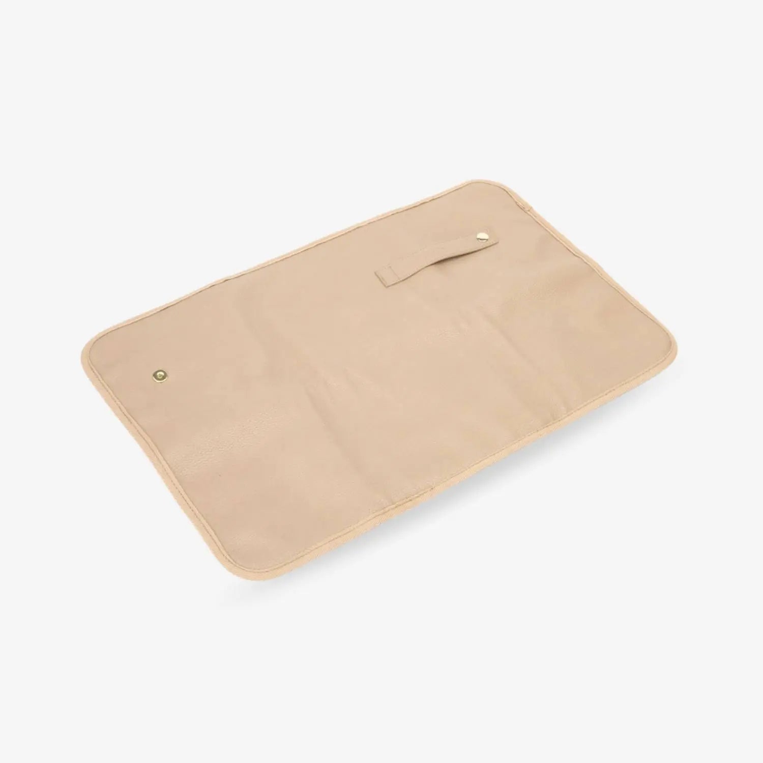 Flat lay of stone colour change mat with gold hardware on white background – elegant and practical for nappy changes.