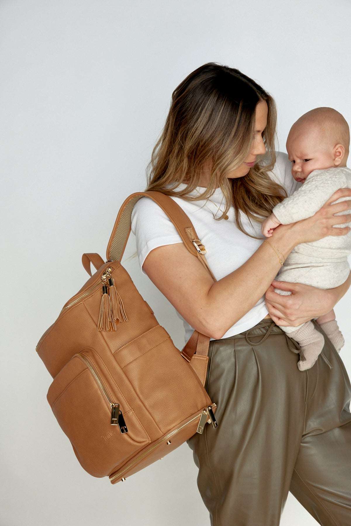 The Baby Bag Backpack- By Tottie (Tan)