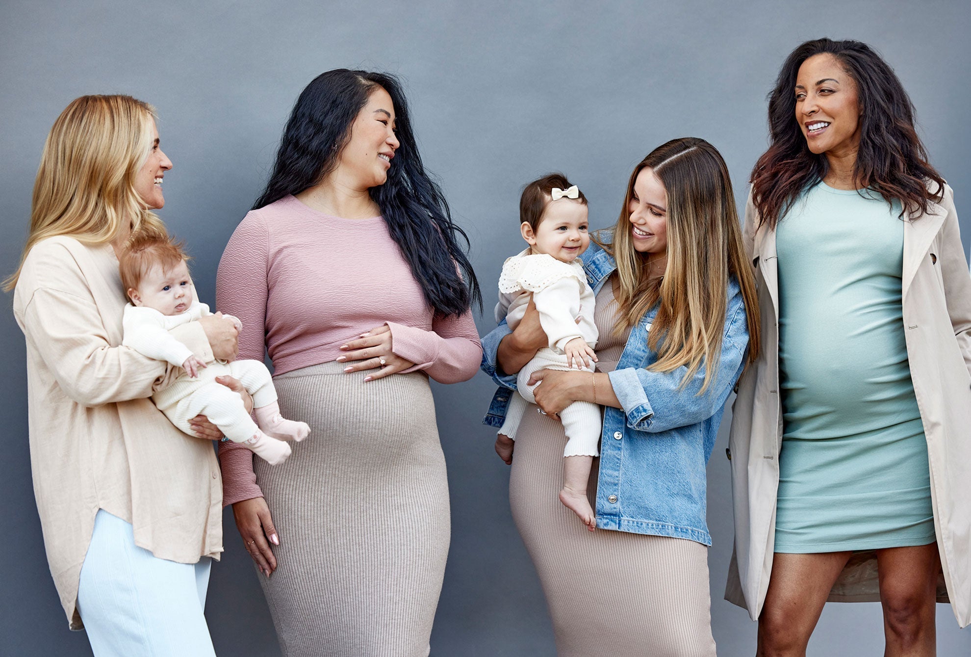 Four women including mums and mums-to-be, perfect inspiration for gift ideas for special women.