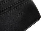 A Bum Bag in black leather with black hardware with Tottie marking on white background