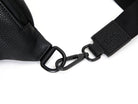 bum bag strap in black leather and black hardware