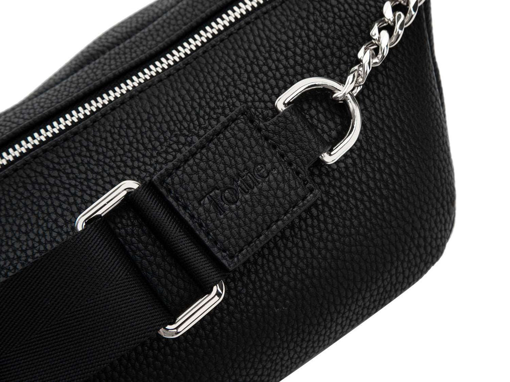 The Wing Woman Bum Bag (Black / Silver)