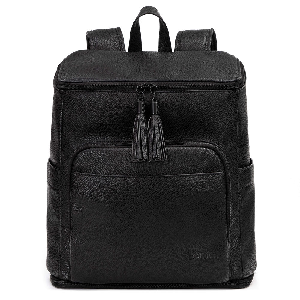 black backpack on white background
