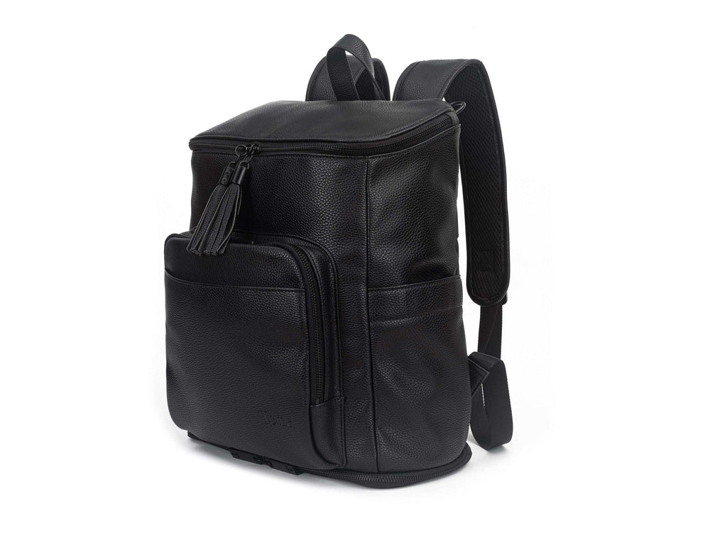 black backpack on white background
