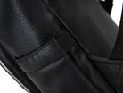 black leather bag on white background