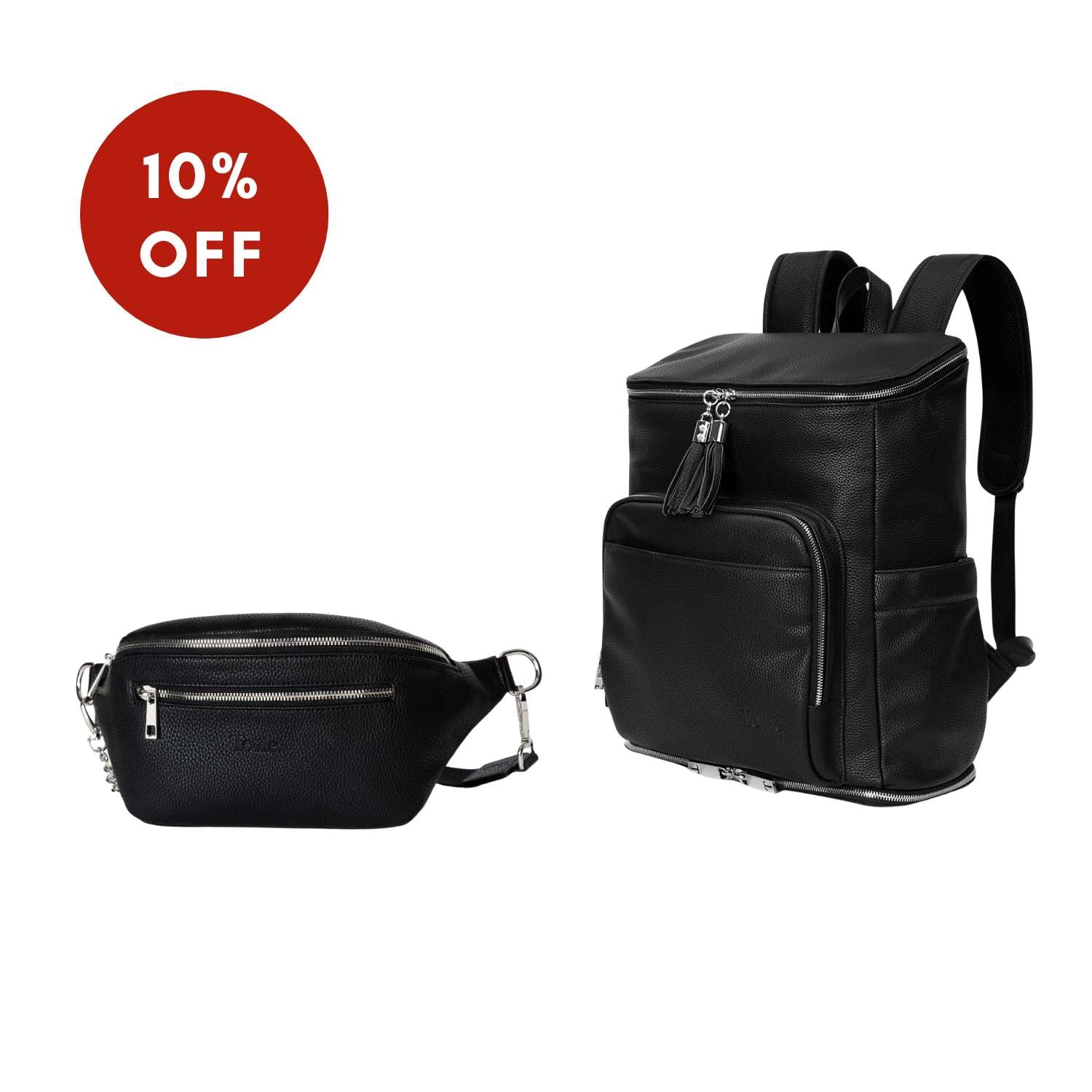 Best Travel Bags in Black and Silver Jet Set Bundle Tottie