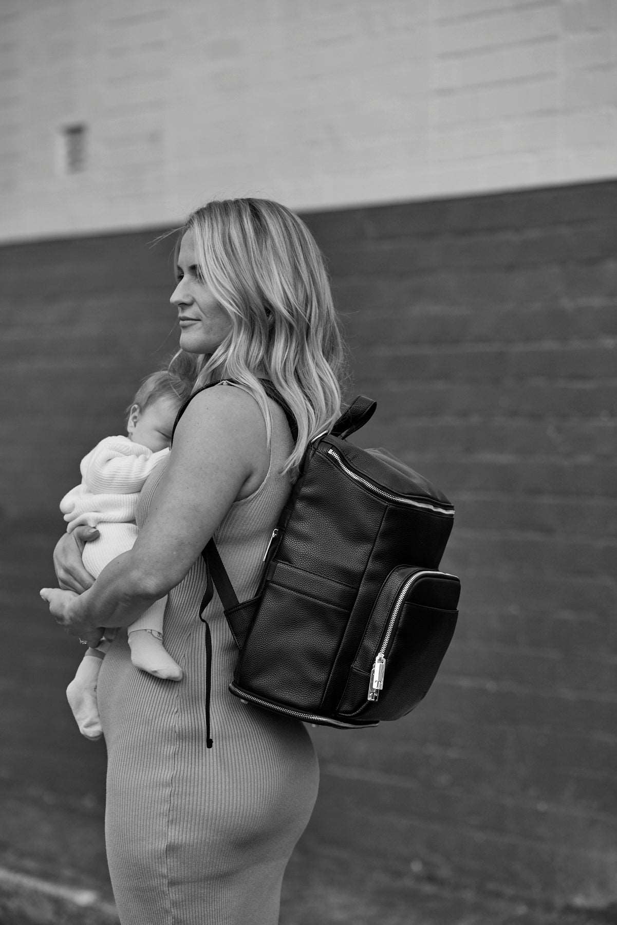 The Baby Bag Backpack - By Tottie (Black / Silver)